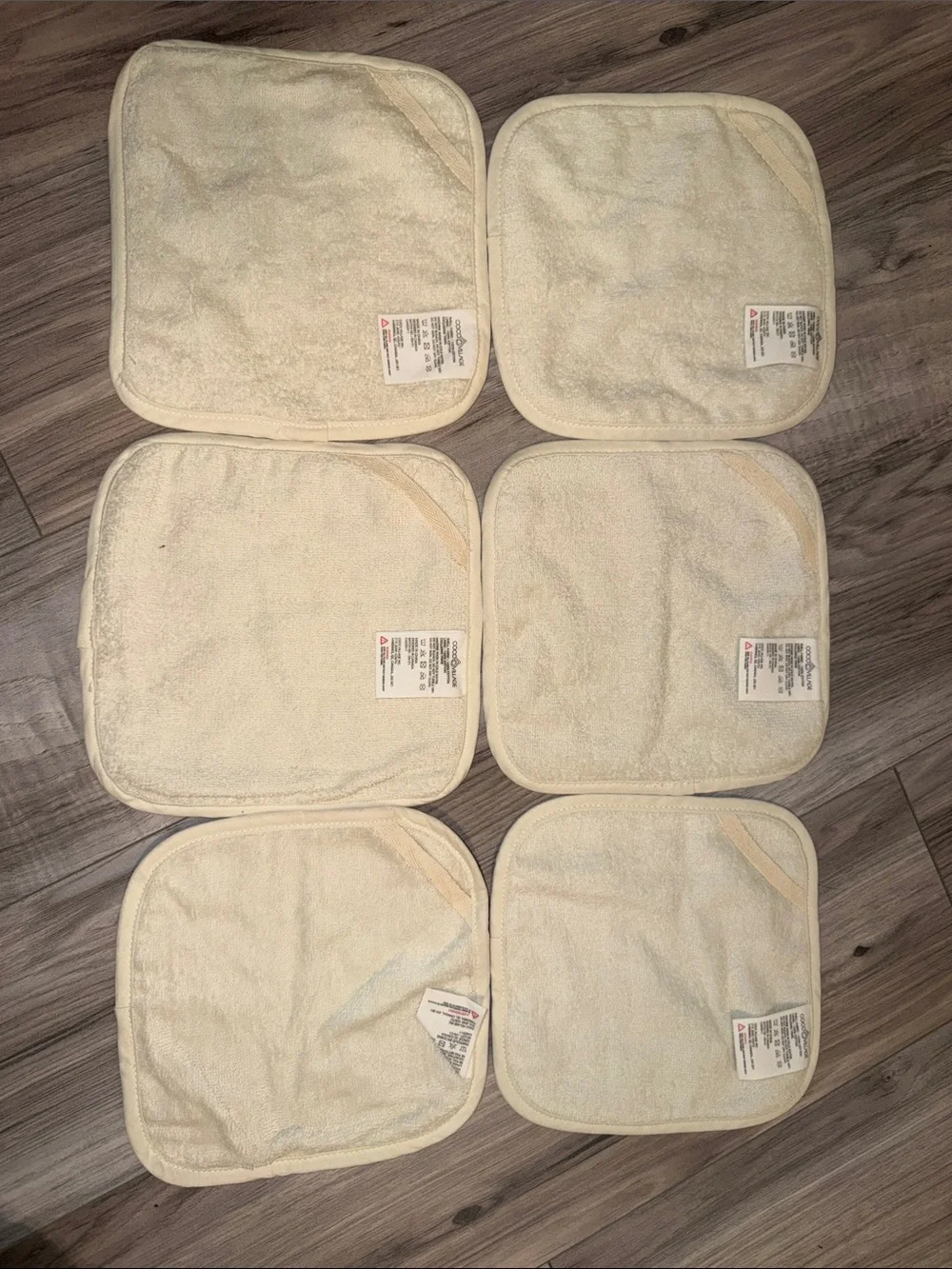 Multicolor 100% Cotton Wash Cloths - Set of 6